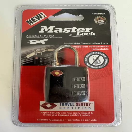 MASTER LOCK Combination Padlock Luggage - TSA Accepted 3/4" 4680DBLK - BRAND NEW