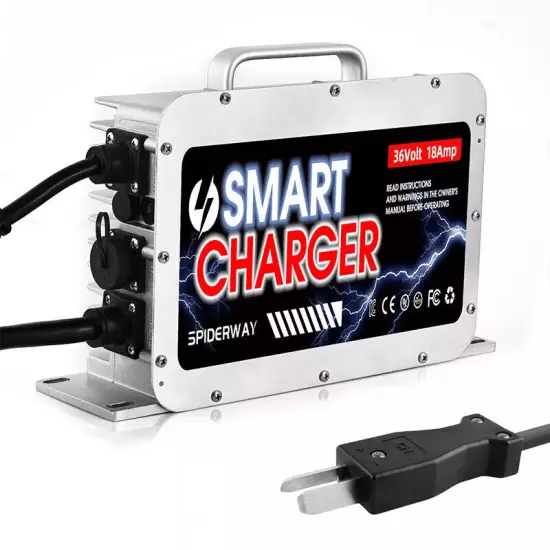 36 Volt 18 AMP Battery Charger-Crowfoot Plug For Club Car EZGO Yamaha Golf Carts