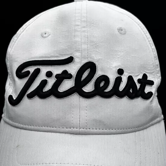 Titleist Pro V1 Foot Joy White Golf Hat One-Size Adjustable VGC 97% Poly