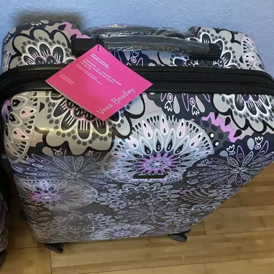 Vera Bradley Hardside 3 Pc. Luggage Set Travel Carry On Mimosa Medallion Gray