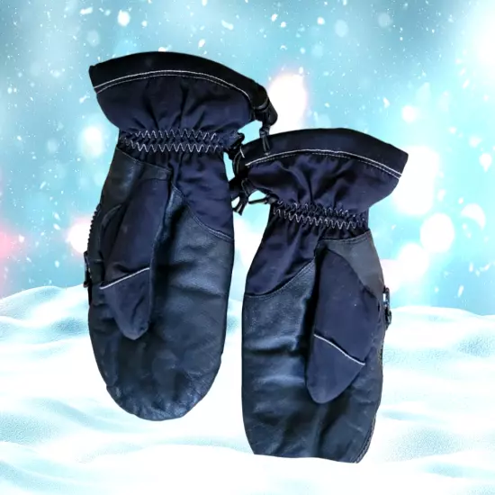 SWANY Toaster Leather Snowboard Mittens Snow Zip Pockets Gloves Women's Size L