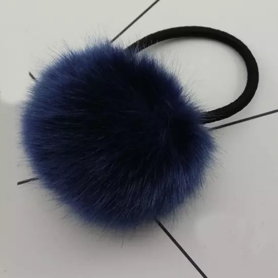 2/1PCS 6/5cm Fluffy Pompom Elastic Hair Ties Bobbles Fur Ball Ponytail Band