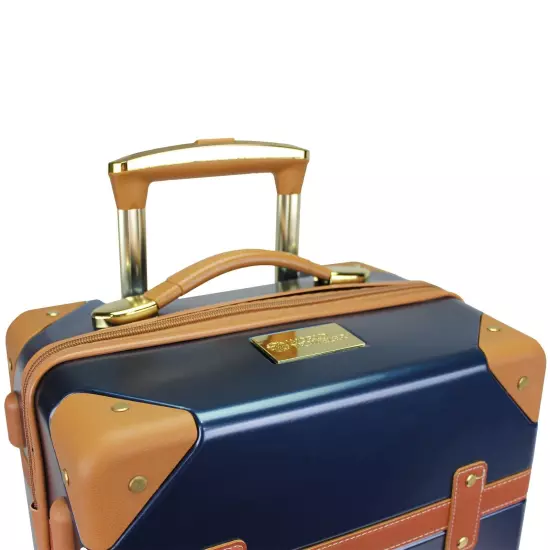 World Traveler Gatsby Luxury Trunk 2-Piece Spinner Carry-On Luggage Set - Navy