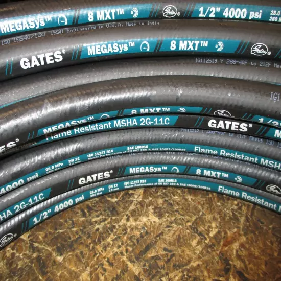 GATES HYDRAULIC HOSE 8MXT 1/2" 50' FEET TWO WIRE HOSE SAE 100R16 4000 PSI