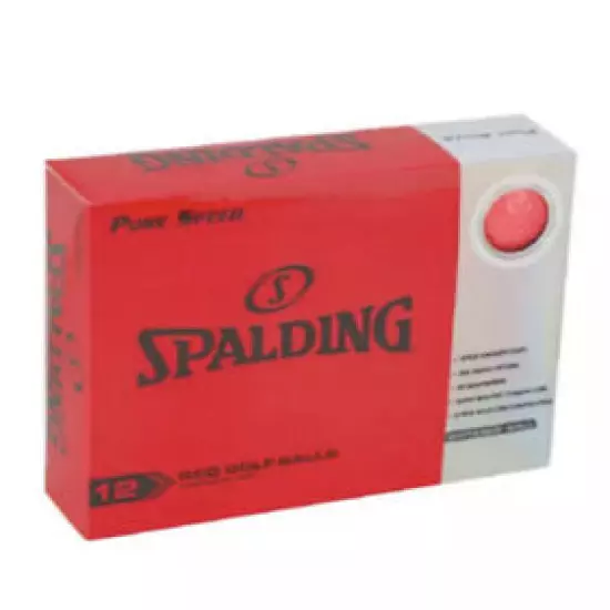 2 Boxes SPALDING PURE SPEED RED GOLF BALLS 12 Pack Each Box —- 24 Balls Total