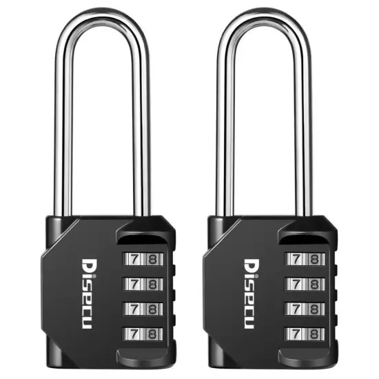 2 Pack ® 2.6 Inch Long Shackle Combination Lock 4 Digit Outdoor Waterproof Pa...