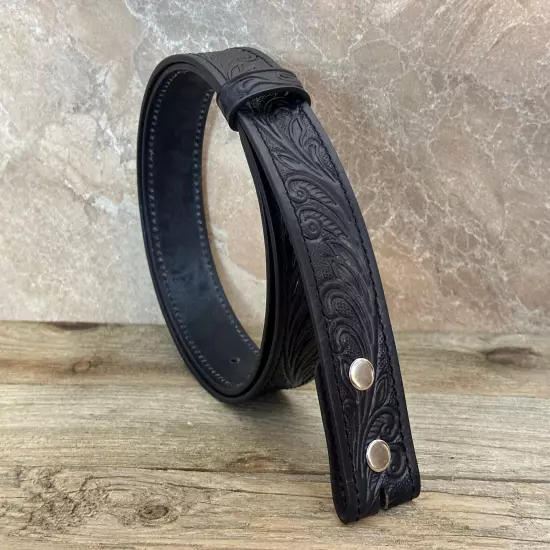 Western Belt Handmade Strap Men's Full Grain Leather No Buckle Cowboy Rodeo Belt