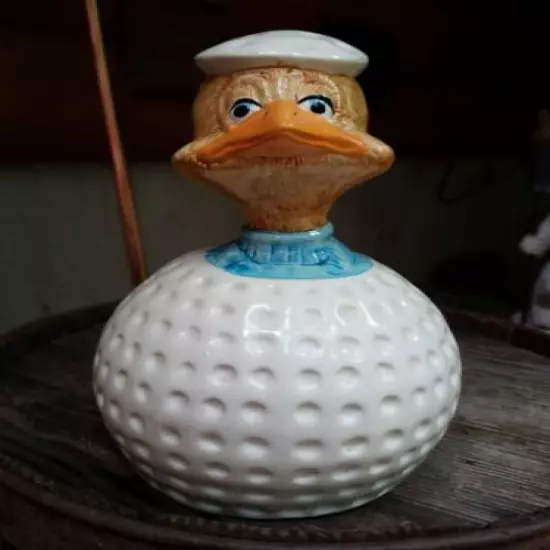 VTG Golf Ball Ceramic Birdie Bank Golfing Bird Figure Bet Holder Rubber Stopper 