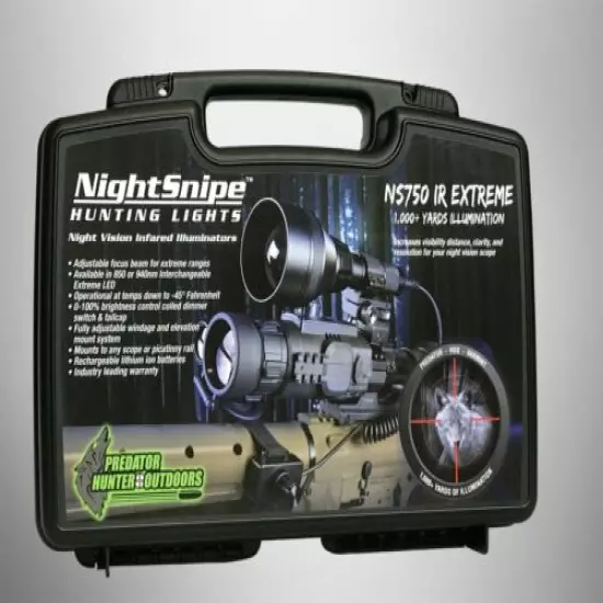 NightSnipe NS750 Extreme Dimmable IR (Infrared) Illuminator Hunting Light Kit