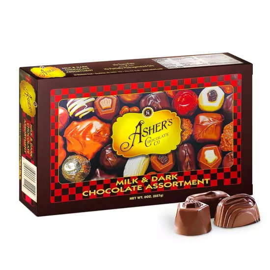 Ashers Milk & Dark Chocolate Assortment Gift Set, 16 Pieces, 8oz