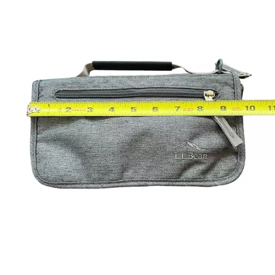 L.L. Bean Gray Travel Organizer/ Canvas Travel Fold Documents Wallet Zip