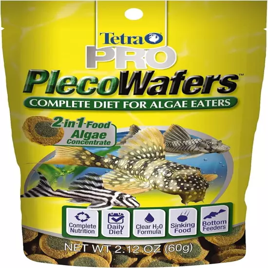 PRO PlecoWafers 2.12 Ounces, Nutritionally Balanced Vegetarian Fish Food.