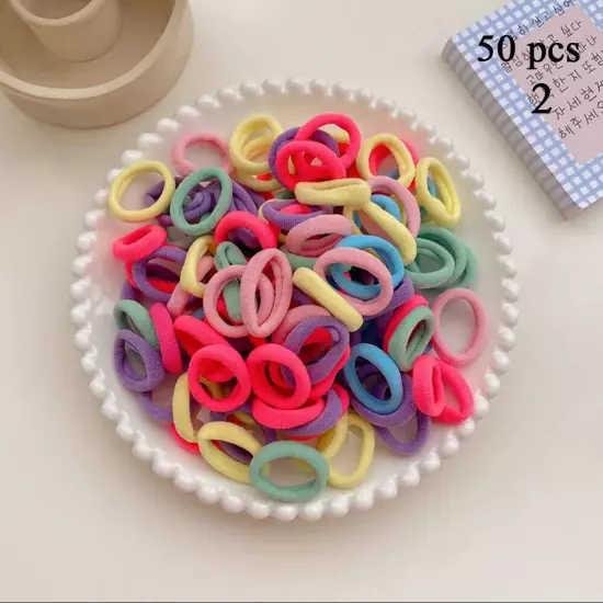 100PCS Mini Small stretchy Endless Elastics Girls kids hair Bobbles Bands