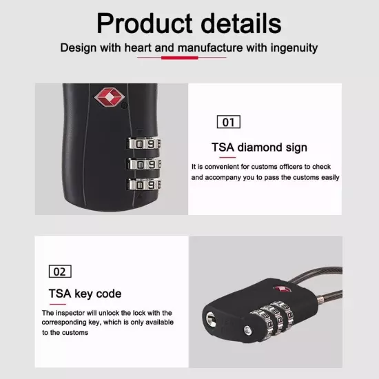 Anti-theft Customs Password Lock TSA Suitcase Luggage Coded Lock Travel