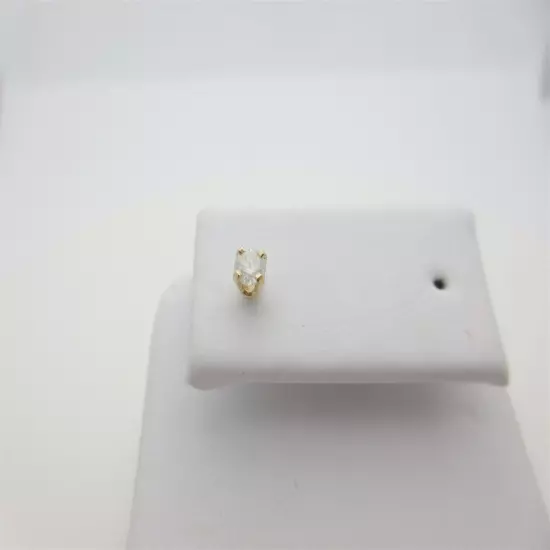 14k Mens Diamond Stud Earring Single Solid Gold Natural Diamond Pierced 3.5mm