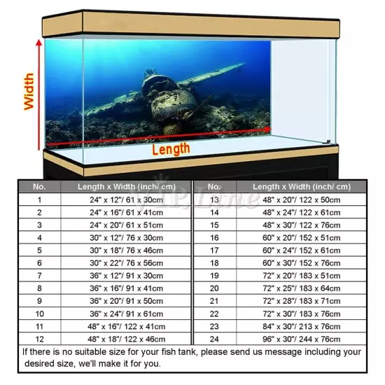 Aquarium Background Poster Aircraft Wreck PVC Fish Tank Decorations Landscape