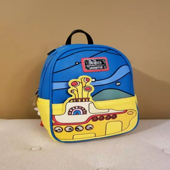 Loungefly the Beatles Yellow Submarine Mini Backpack All you Need is Love NEW