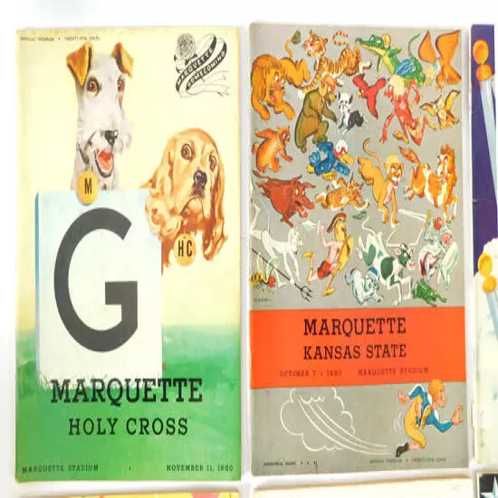 Lot of (17) Different 1950 to 1954 Marquette College Football Programs