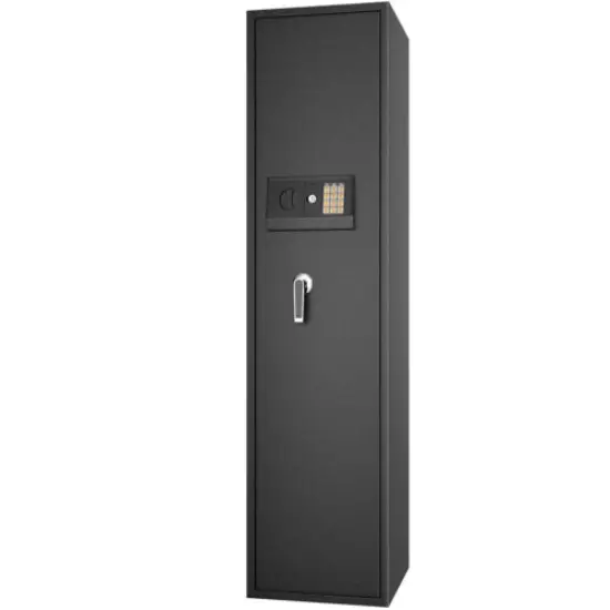 Costway Large Rifle Safe Quick Access 5-Gun Storage Cabinet w/ Lock Box Black