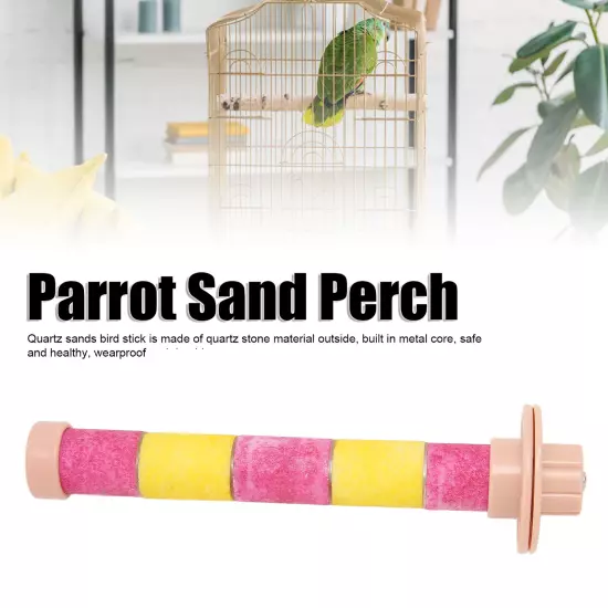 Bird Perch Stand Toy Quartz Stone Wearproof Grinding Claws Bird Cage Accessories