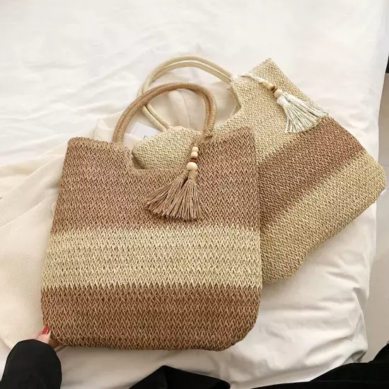 Straw Beach Bag Summer Woven Tote Bag Shoulder Bag Women Handbags Bag