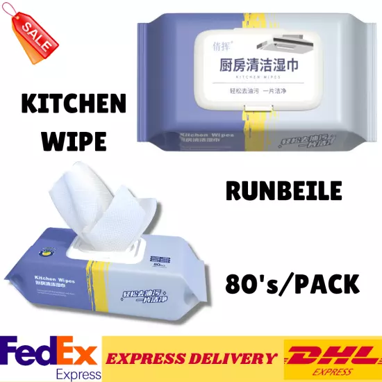 Tissue Kitchen Cleaning Wipes Strong Kitchen Big Pack ( 5 packs X 80pcs)