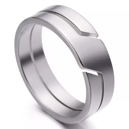 Zense - Men's Ring with Silver Split Structure ZR0174