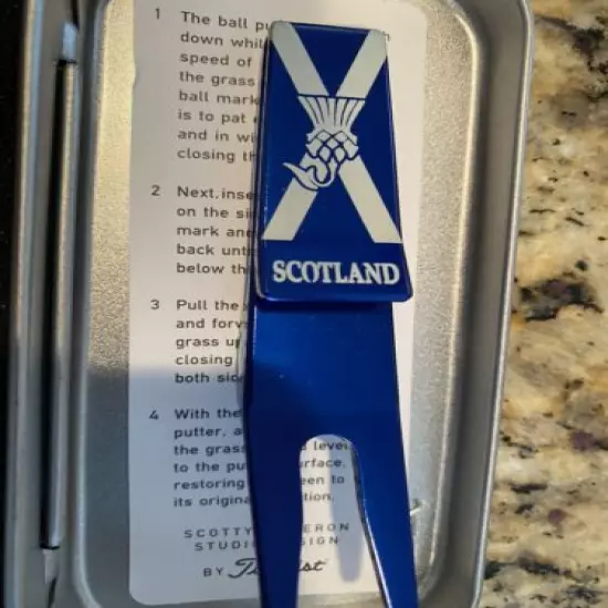 NEW Scotty Cameron Pivot Divot Tool - SCOTTISH FLAG St Andrews Cross (club 2015)