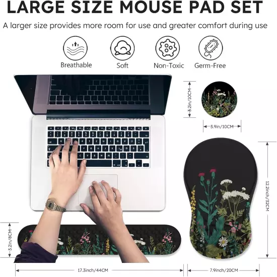 Mouse Pad Wrist Support, Ergonomic Mouse Pad,Pain Relief Keyboard Wrist Rest, Co