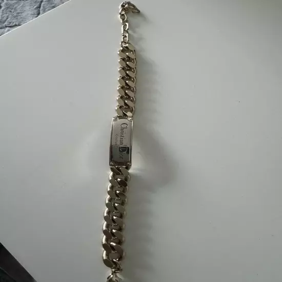 Christian Dior Homme Logo Engraved Chain Link Bracelet