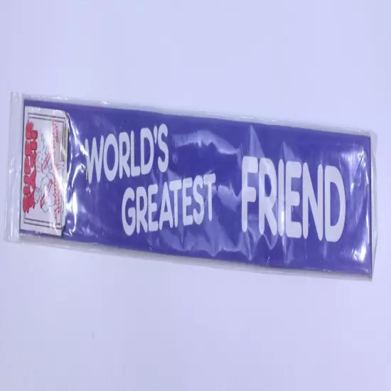 VTG NOS 1985 Super Sash Designsense World's Greatest Friend Blue Gift Funny NOS