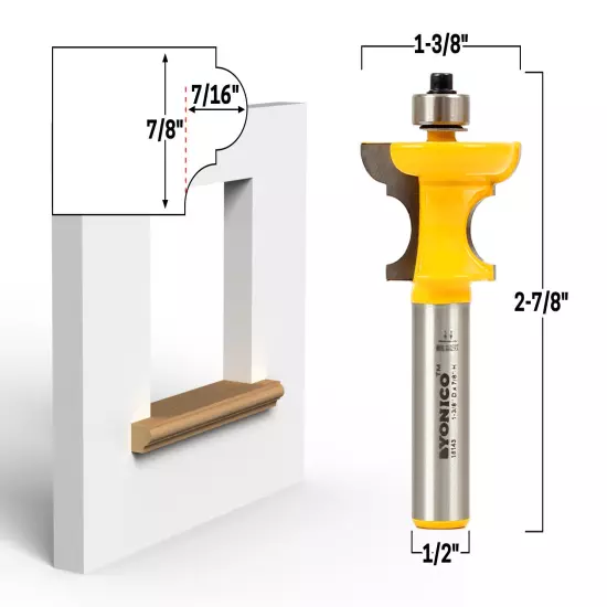 7/8" Window Sill Router Bit - 1/2" Shank - Yonico 18143