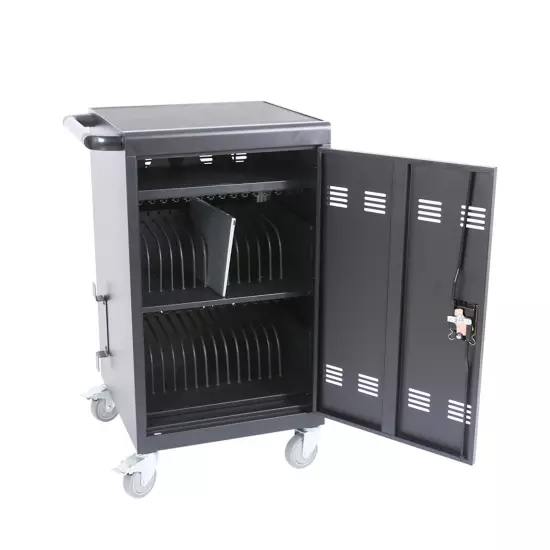 Mobile Charging Cart and Cabinet Storage for Tablets Laptops 30-Device Computers