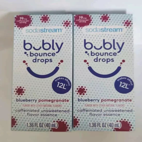 SodaStream Bubly Bounce Drops BLUEBERRY POMEGRANATE 6 Pack BB 01/21/2024 Soda