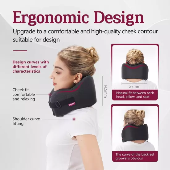 Travel Pillow Vac Compressed Memory Foam Neck Pillow Airplane,Soft and Compatibl