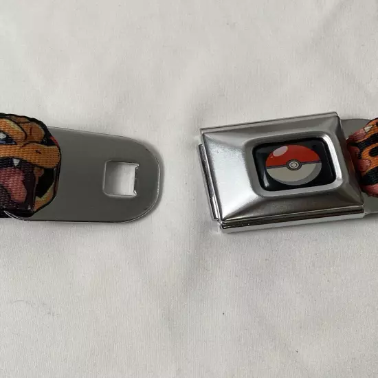 Pokemon Buckle Down Belt Seatbelt Buckle Charmander Charmeleon Charizard Adult