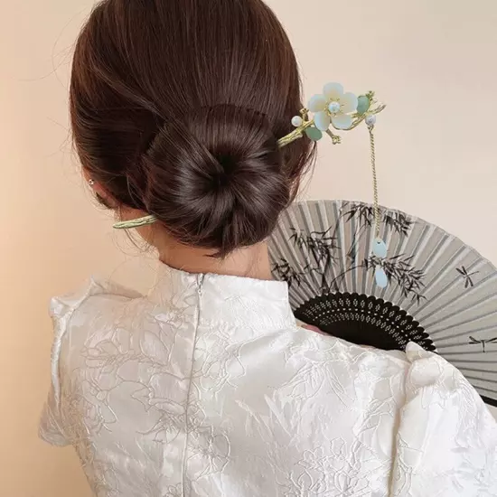 Chinese Style Retro Flower Tassel Hairpin Simple Hair Sticks Hair Accessorie WY4