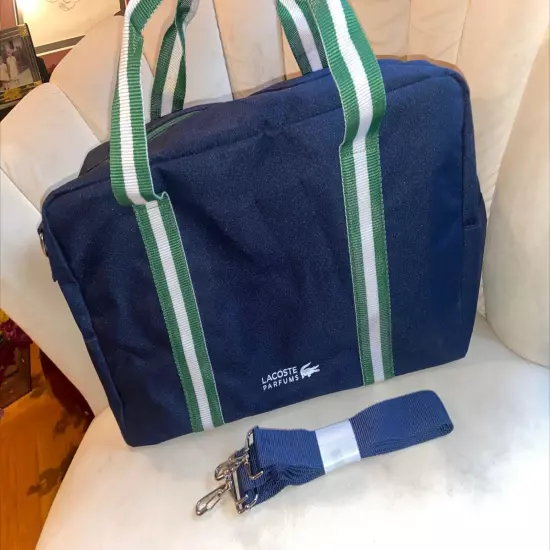 Lacoste Parfums Blue Vintage Sports Bag 17 X 11 X 6