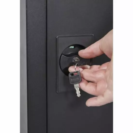 Black 5 Gun Security Cabinet Key Locking Safe Ammo Storage Pistol Rifle Shotgun