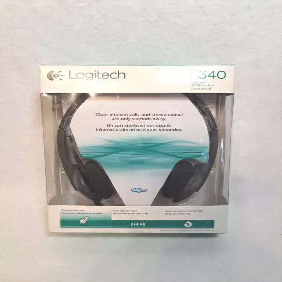 Logitech USB Computer Headset With Microphone - H340- Black -NEW IN BOX