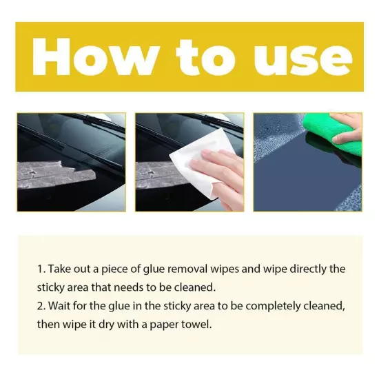 Remove Glue in 10s! 20pcs Glue Removal Disposable Wet Cleaning Wipes Portable'