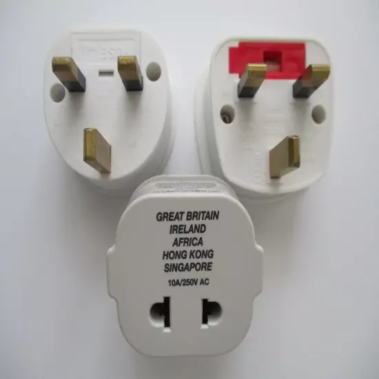 Travel Adapter Converter GREAT BRITAIN IRELAND AFRICA HONG KONG (3count)