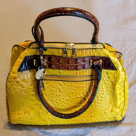 Brahmin Yellow Lizard Shoulder Bag, Purse, *NEW