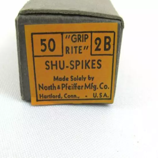 Vintage 1930s Grip-Rite Golf Shoe Spikes North & Pfeiffer Mfg Co 1930s 50 Ct Box