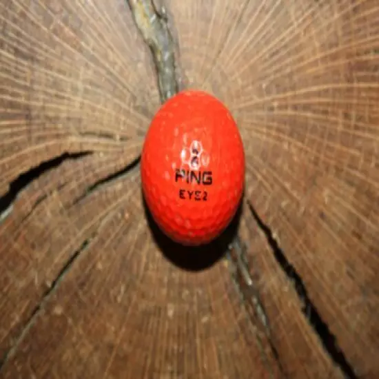 VINTAGE RED AND YELLOW PING EYE GOLF BALL MUST SEE!!!!