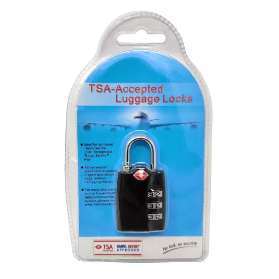 TSA Approved Combination Lock Travel Suitcase Backpack 3 Digit Code TSA12022 NEW