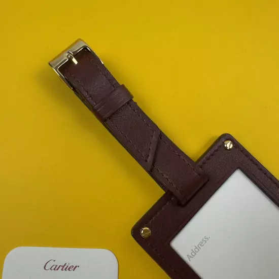 Cartier LUGGAGE TAG Burgundy Goatskin Leather 2024