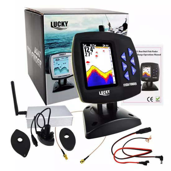 LUCKY Fish Finder 980ft Wireless Remote Control Color LCD Boat Fishing Locator