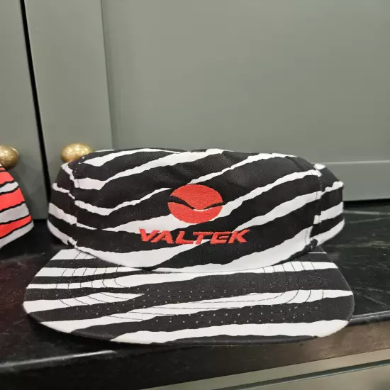 2 Vintage 80s Valtek Zebra SnapBack Hat Made in USA 