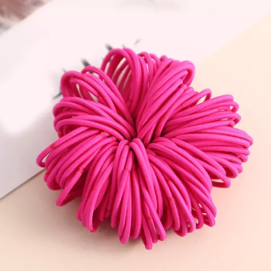 100Pcs Girls Kids Elastic Rubber Hair Bands Ponytail Holder Head Rope Ties DIY*